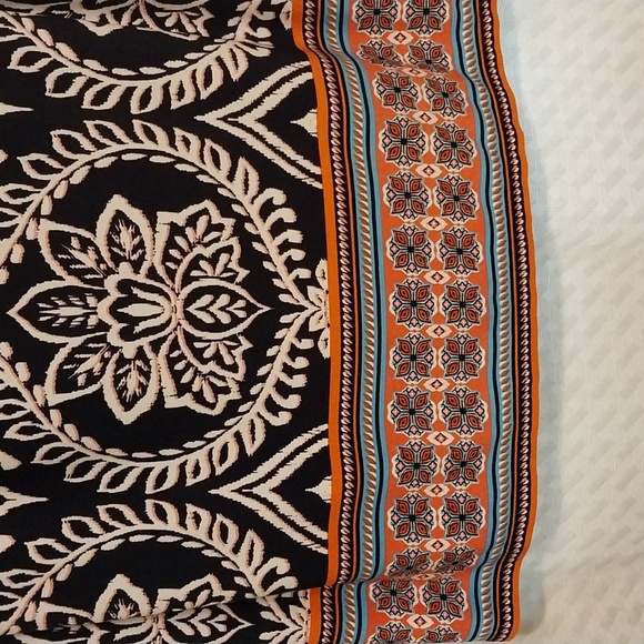 Vince Camuto Dress 3/4 sleeves navy w/white coral blue design size 10 - Picture 2 of 8